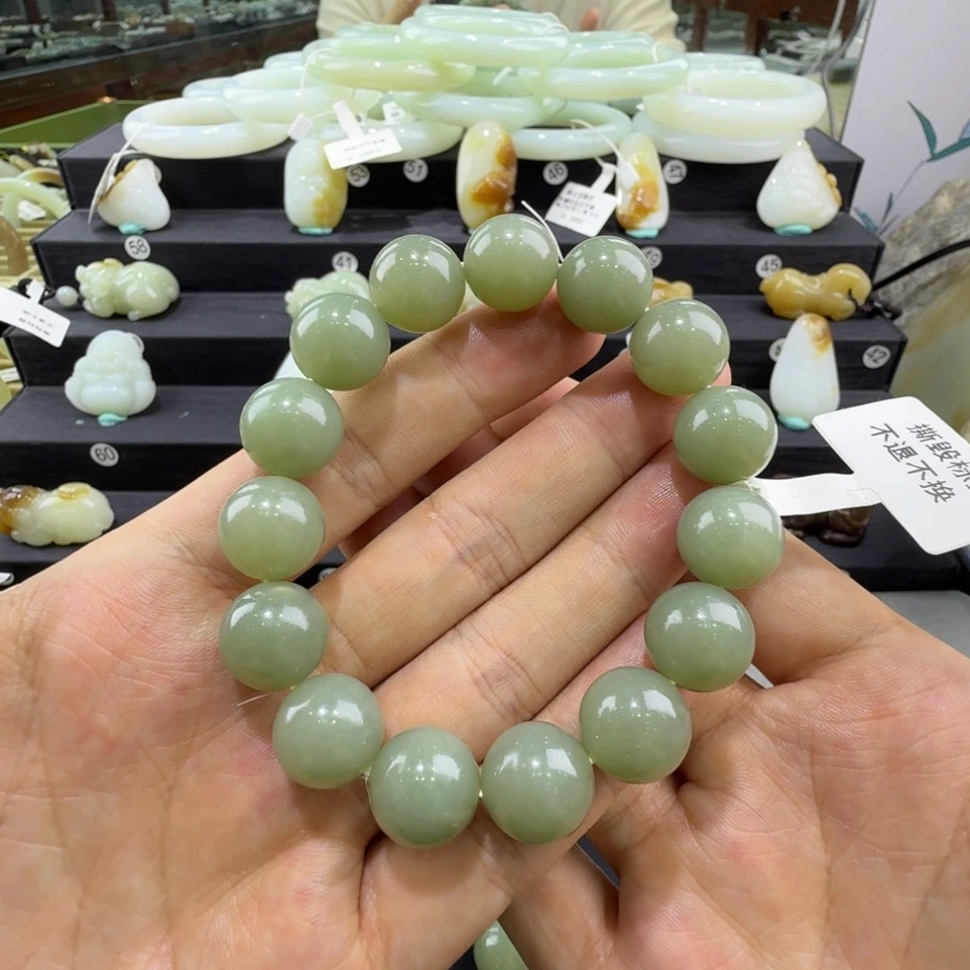 和田玉未镶嵌手链新疆和田玉手串卡14