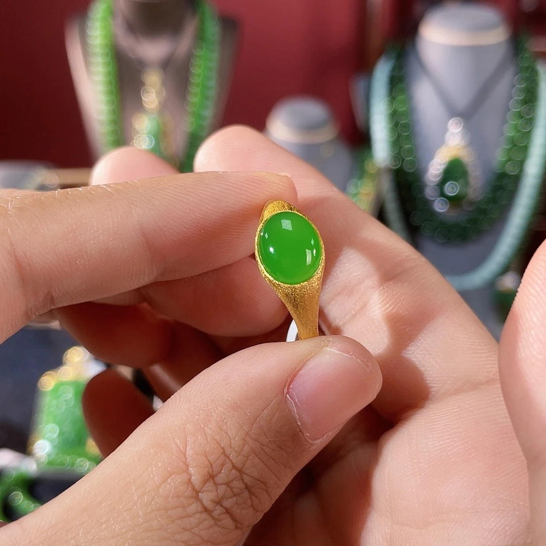 和田玉（碧玉）银S925镶嵌颈饰