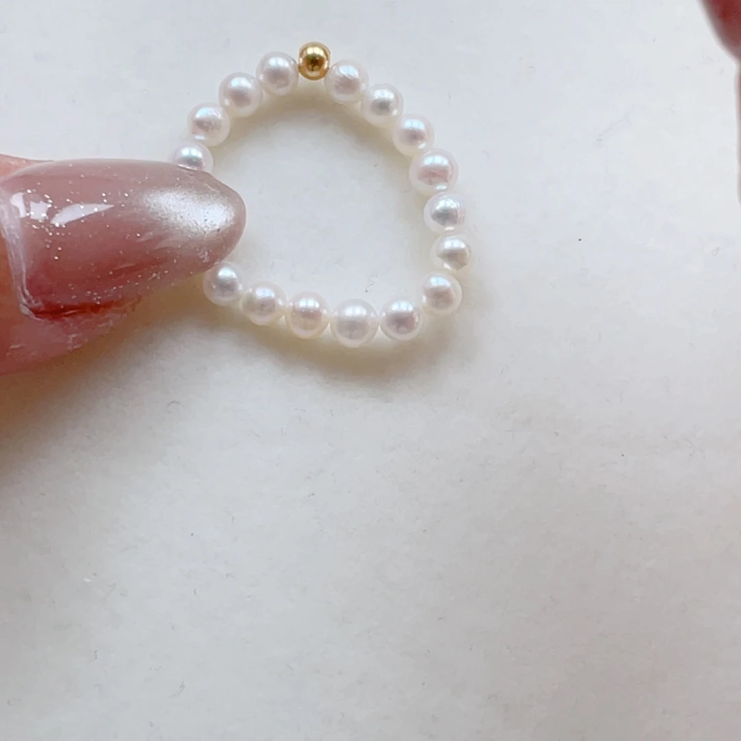 戒指银S925镶嵌淡水珍珠