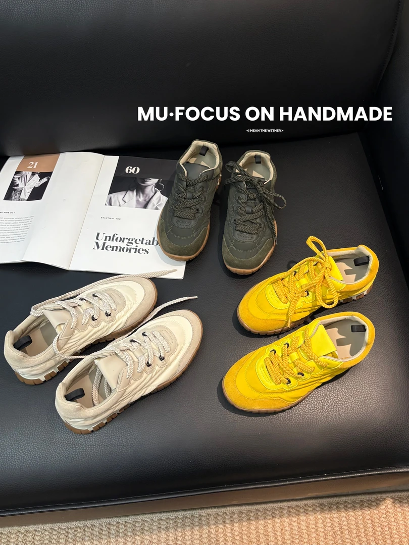 JIELA.婕拉新款谬系复古百搭阿甘鞋厚底德训运动休闲鞋250110