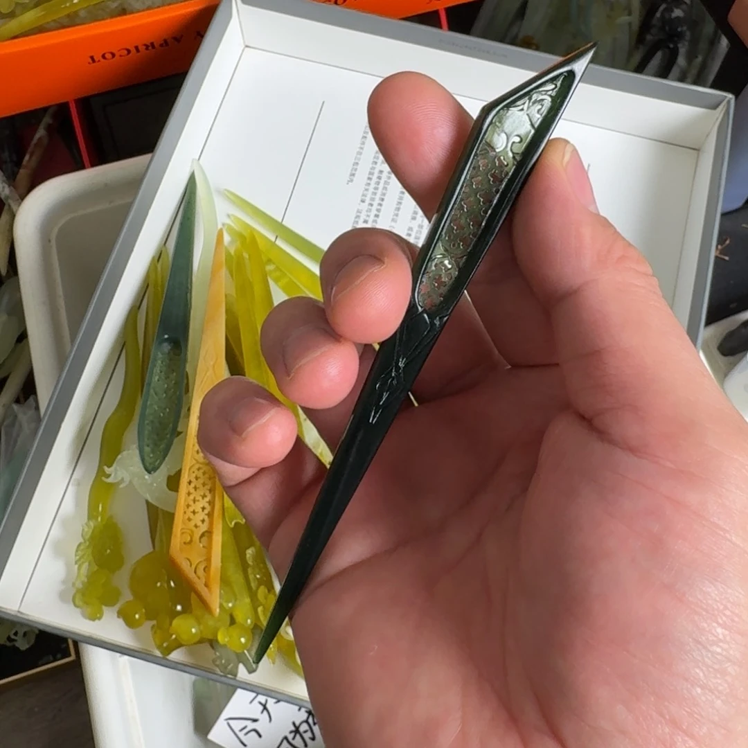 岫玉发饰未镶嵌明君玉簪就是好看