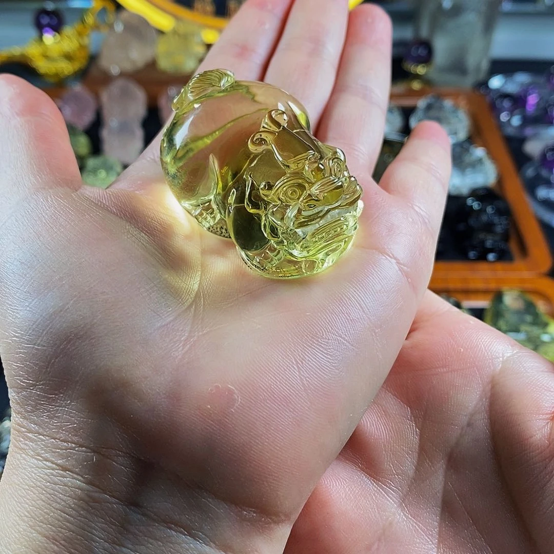 ༀ***ༀ未镶嵌颈饰水晶黄水晶貔貅吊坠