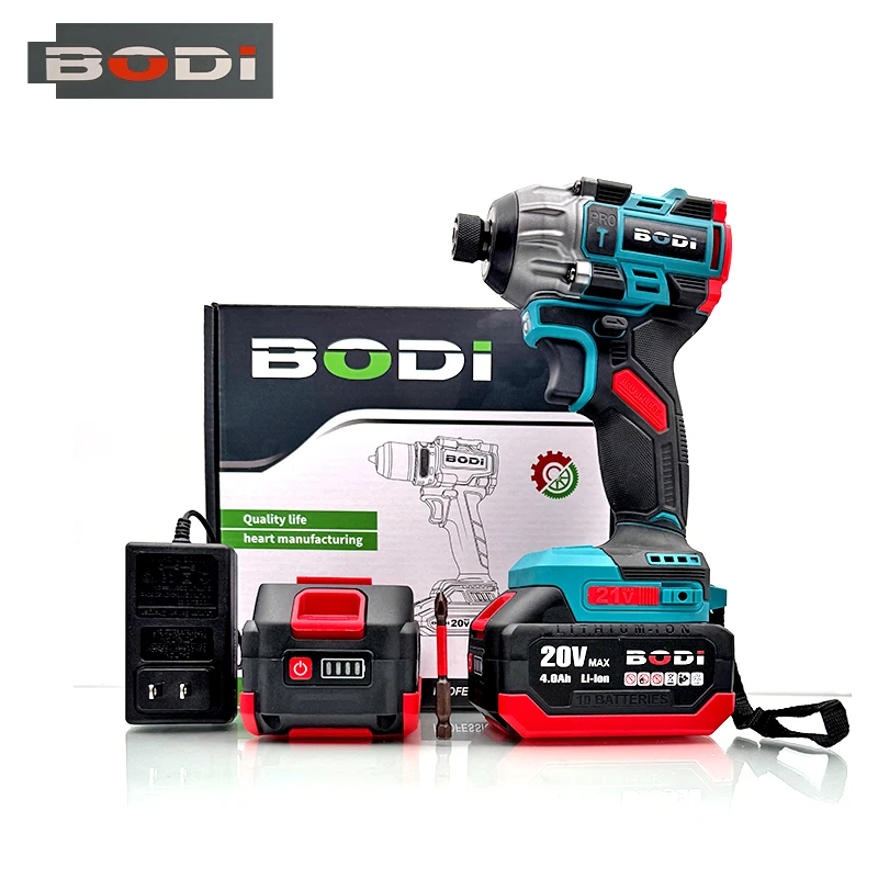 BODI纯铜无刷冲击20V21V拆卸钻孔电起子批装修调速锂电充电起子机