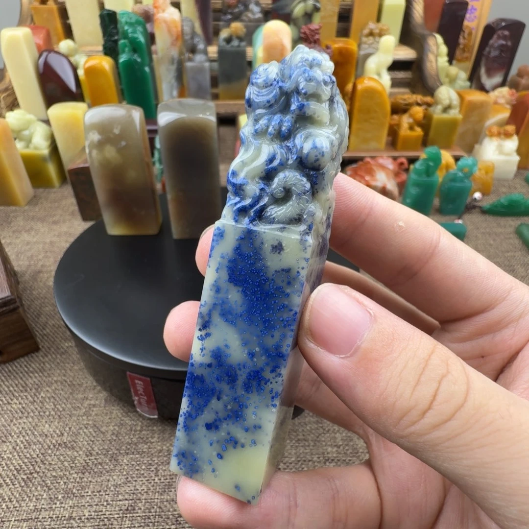 我***白寿山石印石青田蓝星592