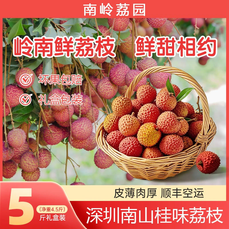 深圳南山荔枝桂味荔枝老树荔枝水果顺丰冷链包邮礼盒箱