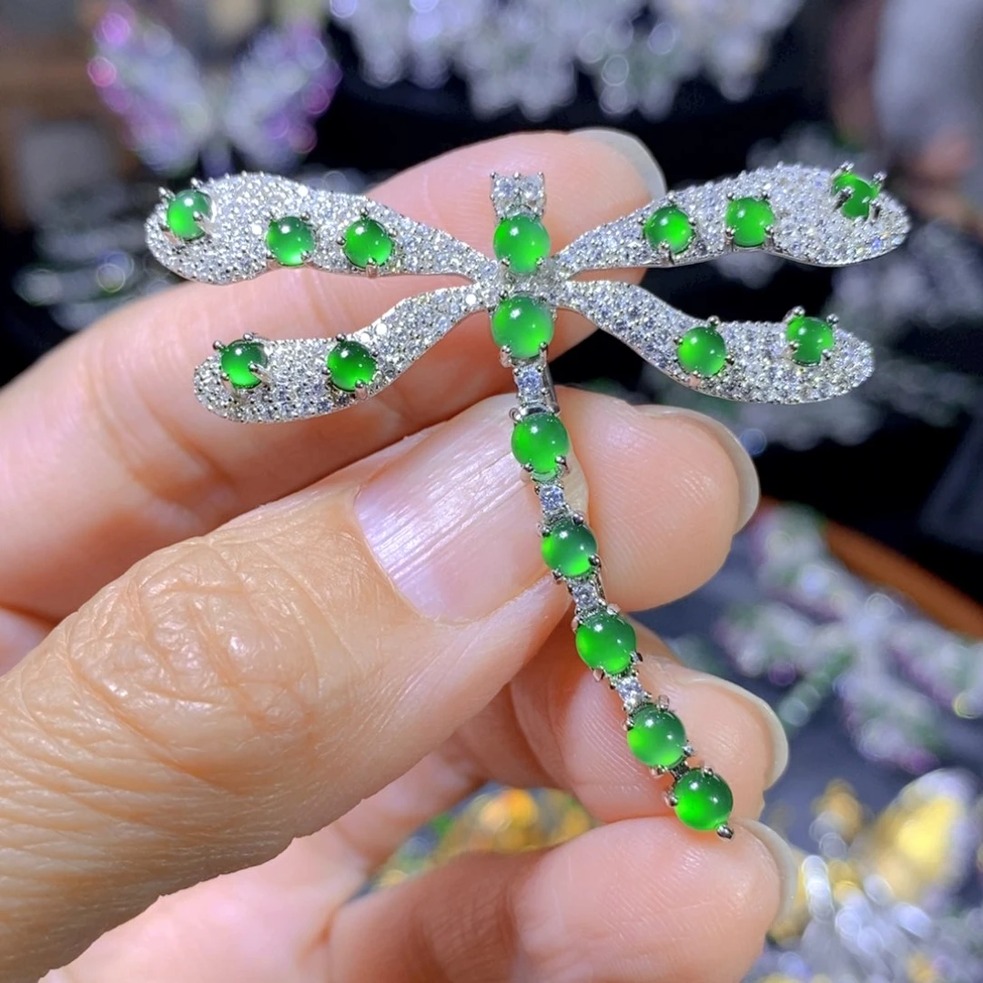 翡翠颈饰银S925镶嵌天然翡翠