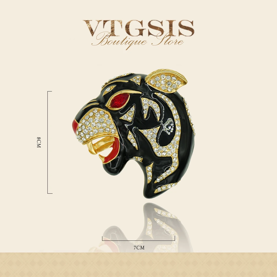 VTGSIS 合金珐琅胸针 好莱坞黑金豹徽5239