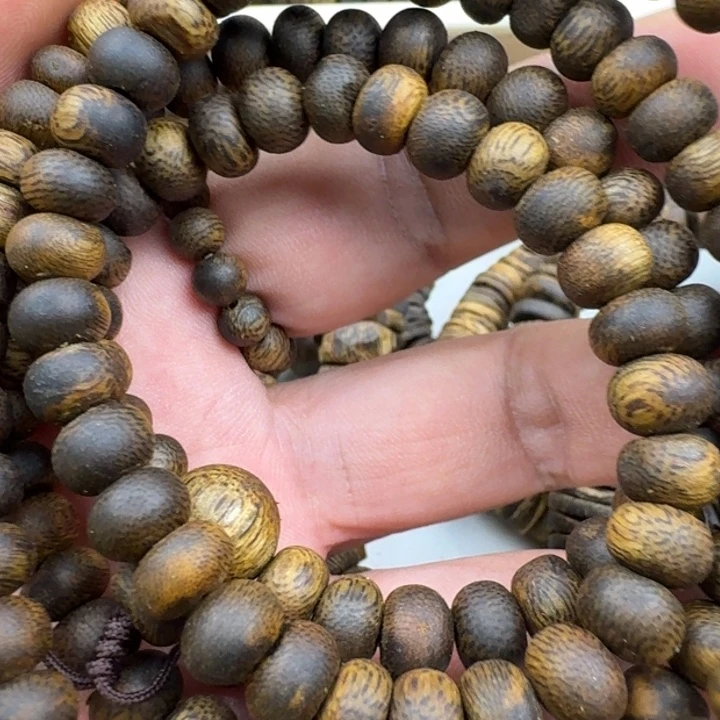 酱***饮沉香手串张勺子手串26克加