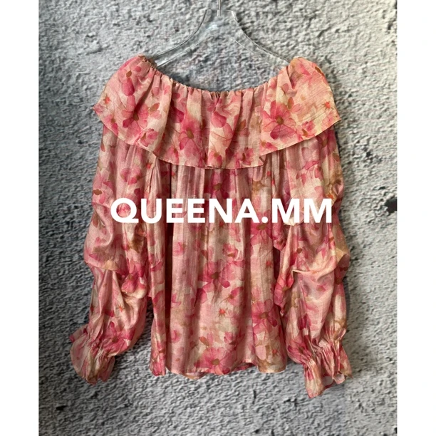 欧货一字肩小衫花边领上衣