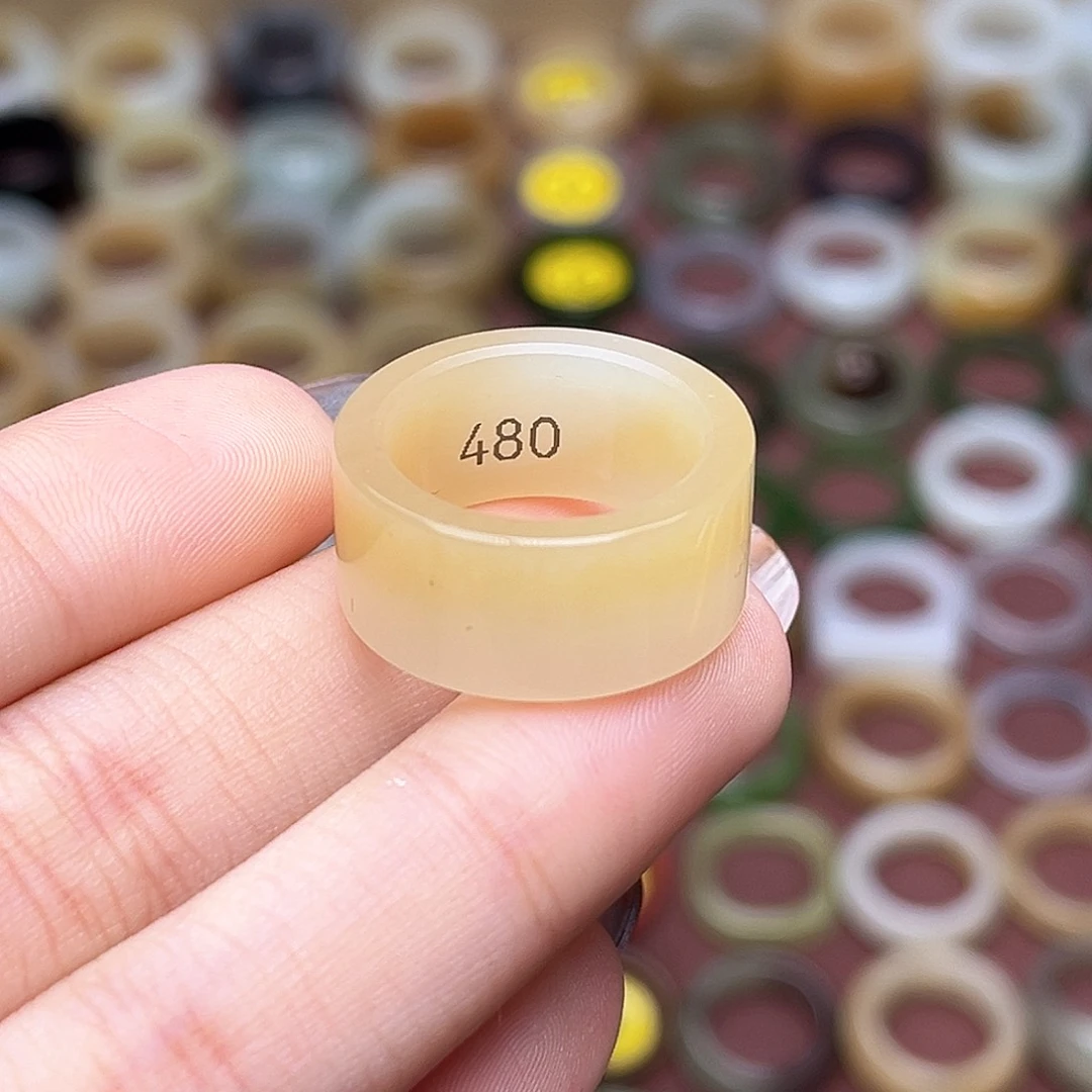 和田玉未镶嵌戒指16.9杨枝甘露