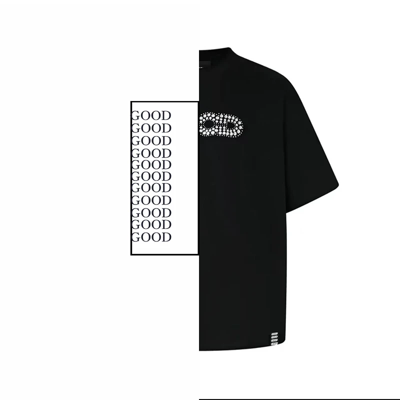 【男女情侣款】GOODBRAND 2025SS组合色片图钉重工时尚休闲T恤