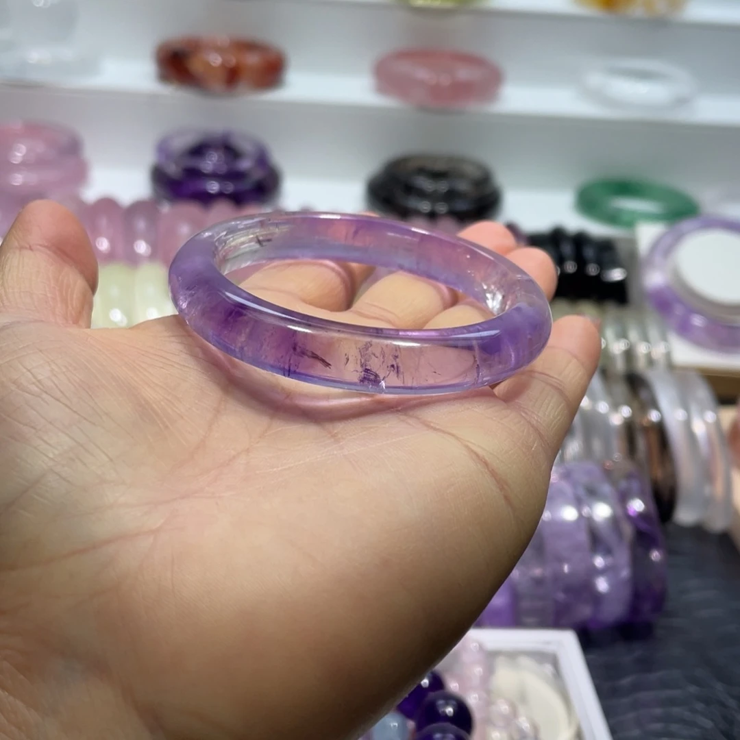 水晶手镯51圈口21号未镶嵌