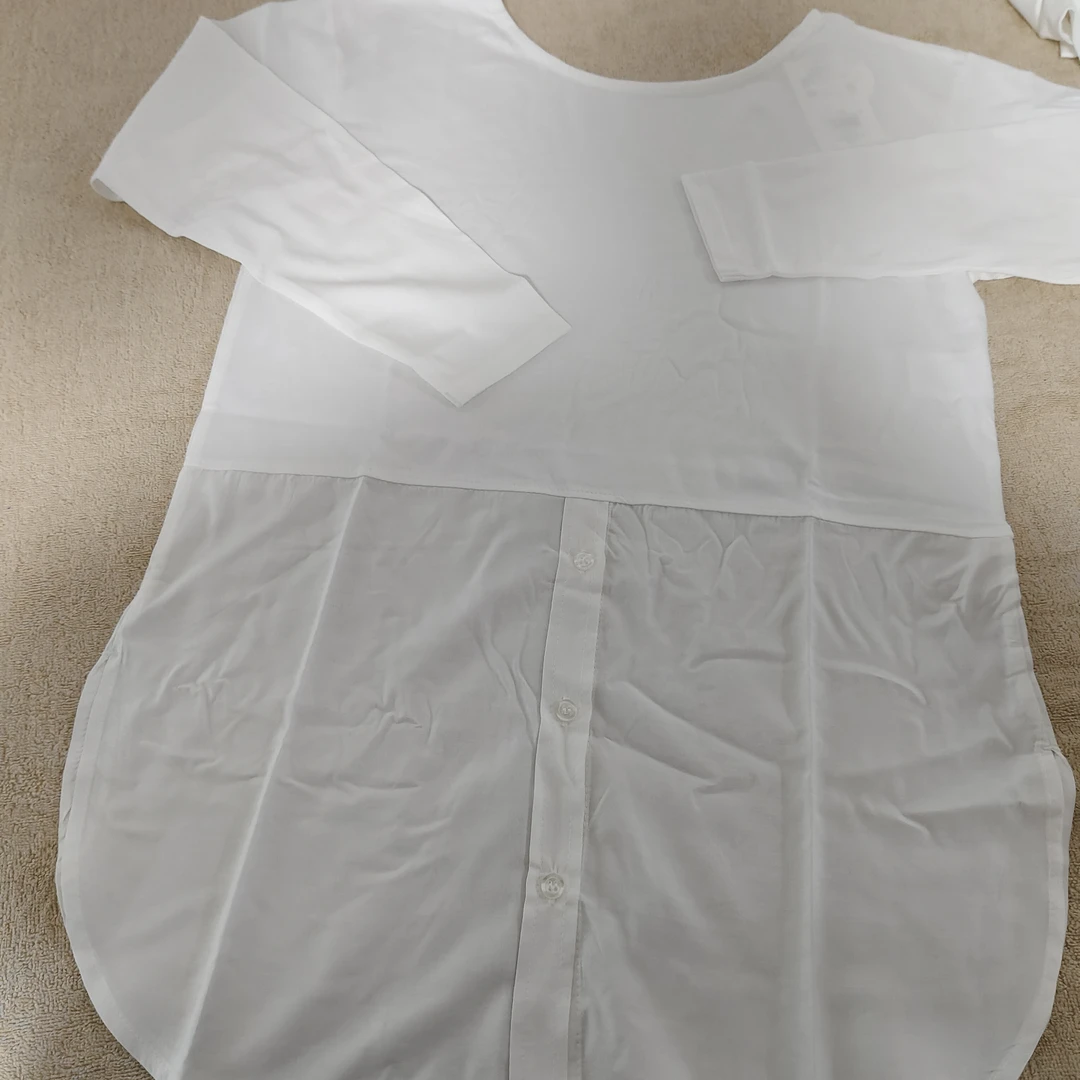 847-2号圆领长袖拼接打底衫