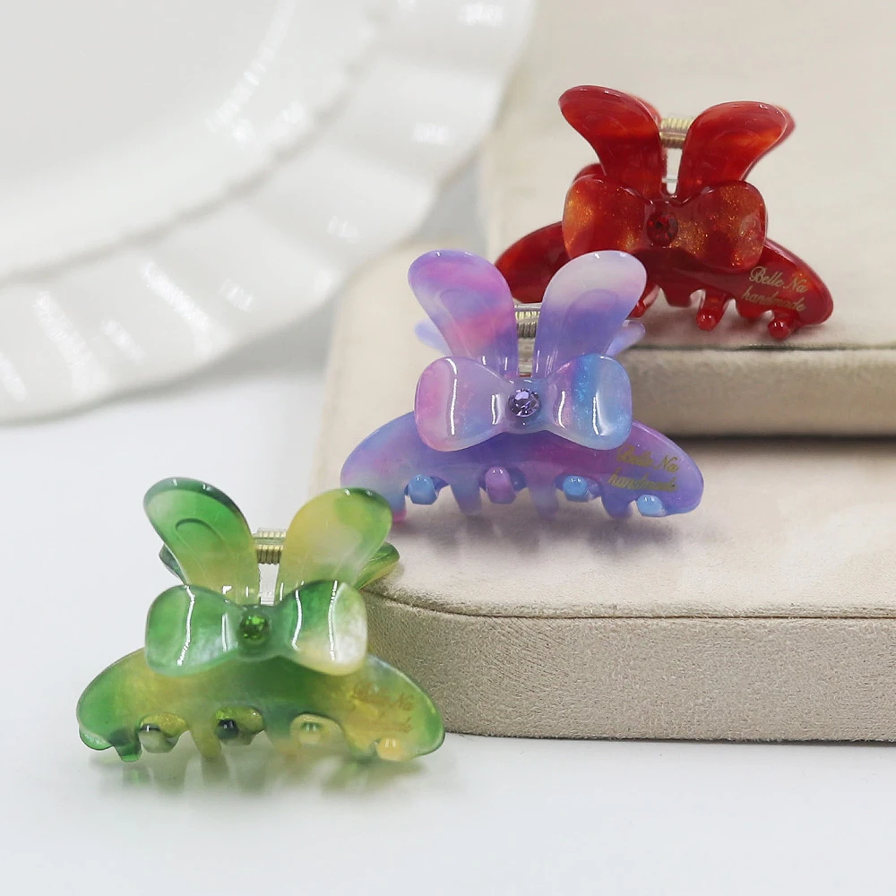 蝴蝶结发夹气质甜美少女风小巧边夹网红奢华高级感个性百搭抓夹子