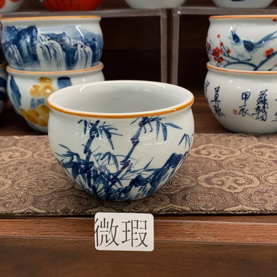 釉下彩老陶泥手工绘制