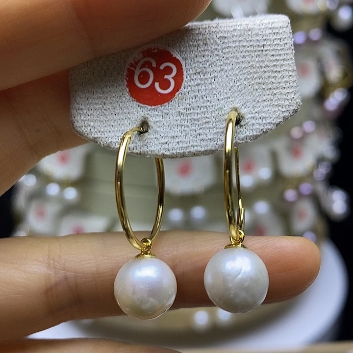 淡水珍珠耳饰银S925镶嵌