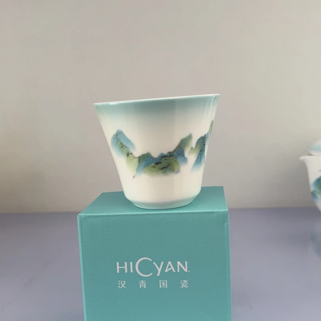 瓷片江山如画主人杯