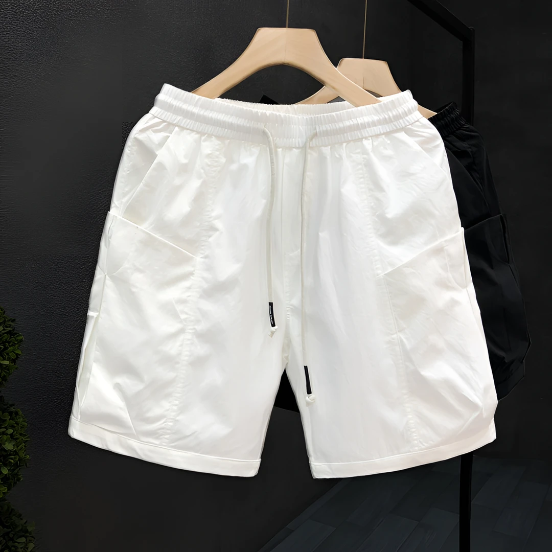 进口品质工装大口袋休闲短裤男潮牌白色五分裤子夏季薄款中裤