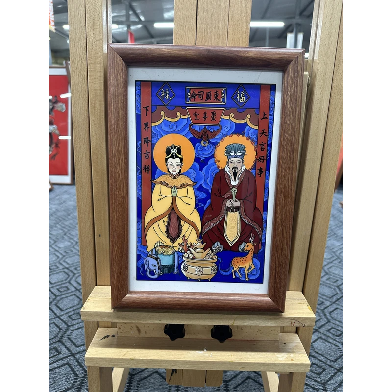 [96灶王爷{奶}]20x30摆台中国风家居装饰画办公室玄关客厅装饰画