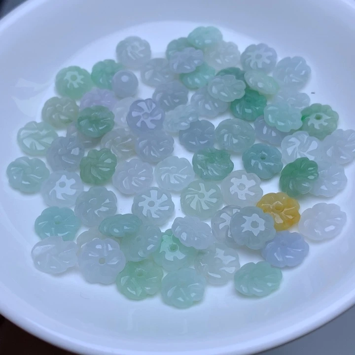 翡翠散珠卡9冰绿白花花30个