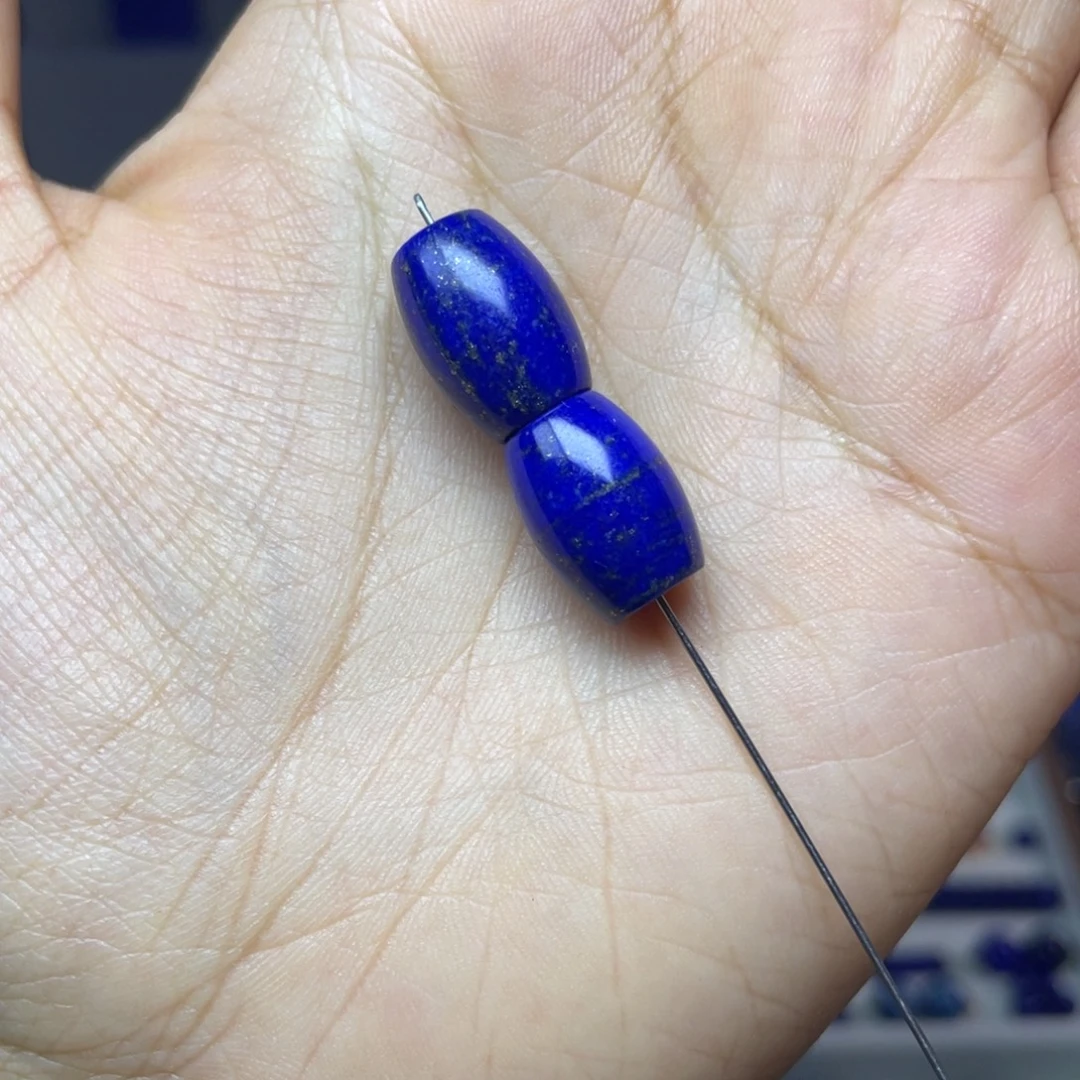 木***子青金石未镶嵌10×14mm桶珠配饰