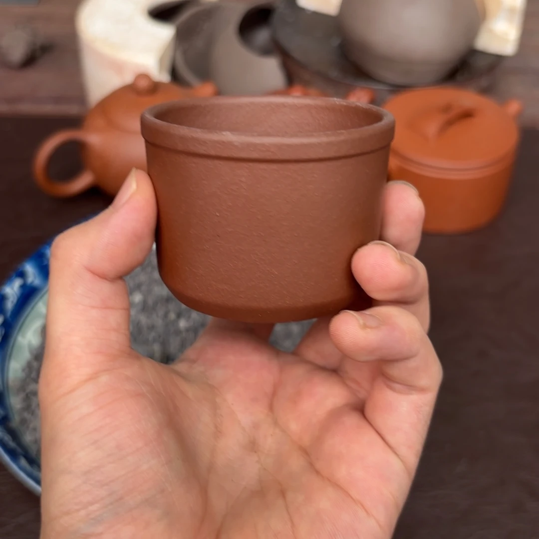 紫砂茶杯原矿 紫泥 紫泥杯