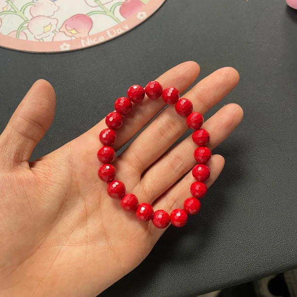 含辰砂工艺品朱砂切面卡10手串