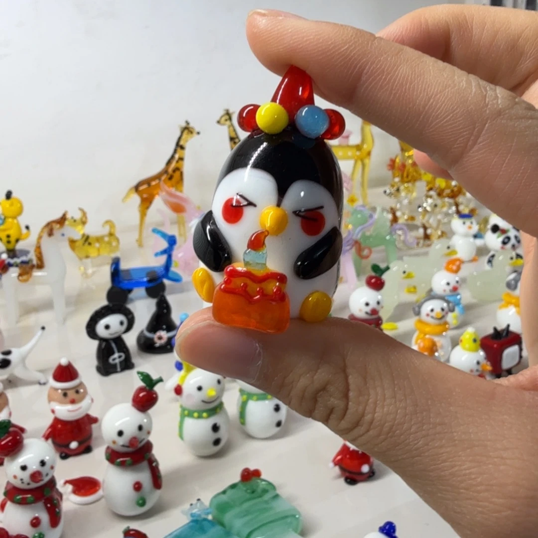 手工艺品琉璃蛋糕企鹅