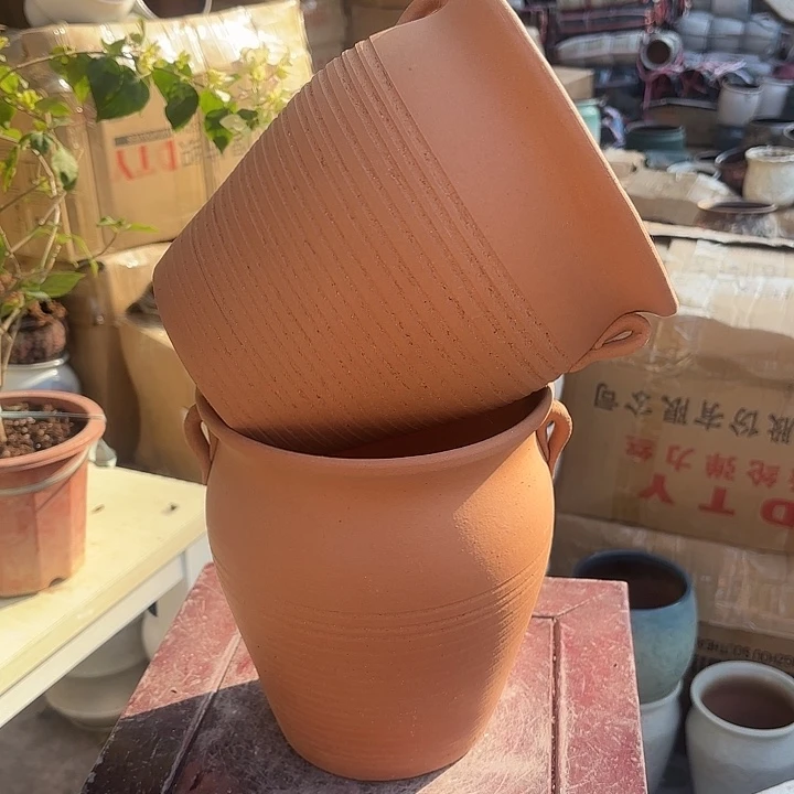 红陶红陶两个口径19高度21