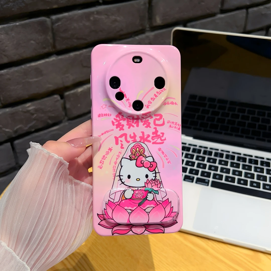 爱财爱己支架适用于苹果16/iPhone15手机壳vivo华为opp2024高级感