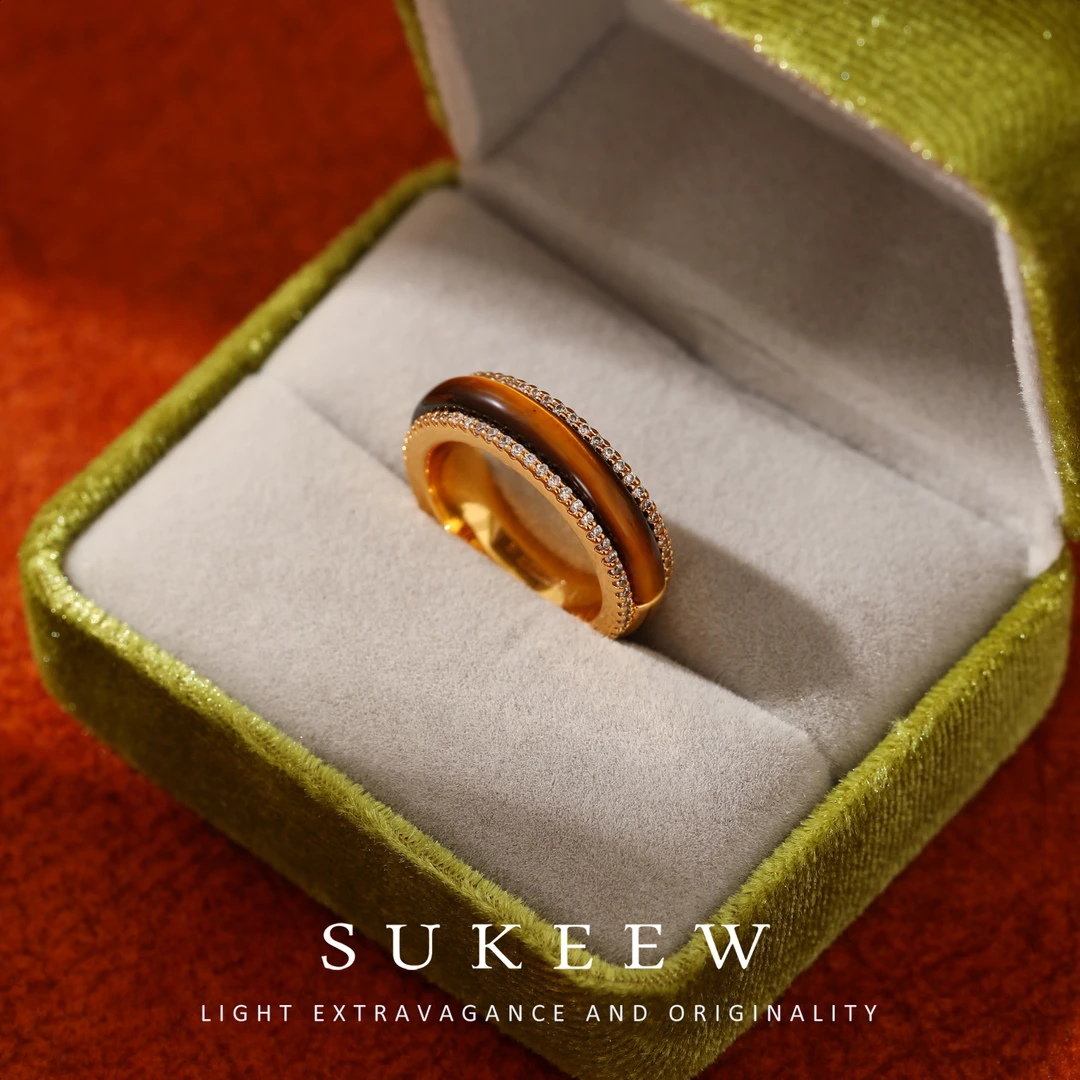 SUKEEW/酥可 镀k金【金曜双生】气质拼接复古戒指295204