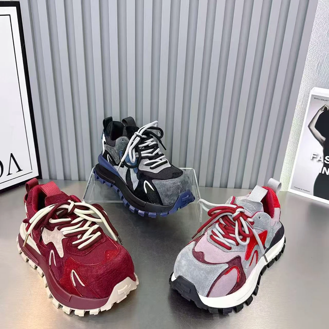 25年冬季皮配水洗布棉鞋拼色宽头阿甘拼接耐磨时尚休闲鞋百搭鞋子