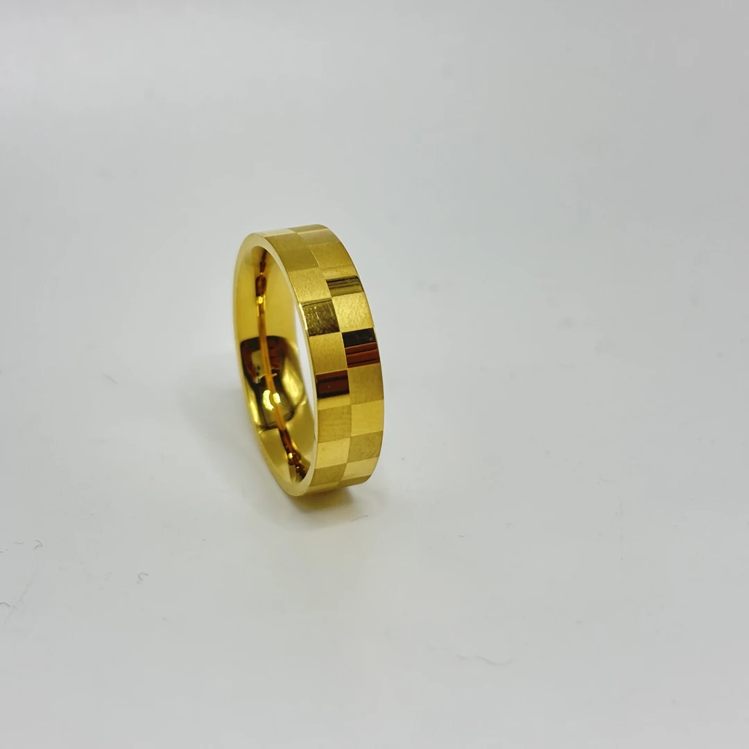 网红热门黄格子情侣戒指A28