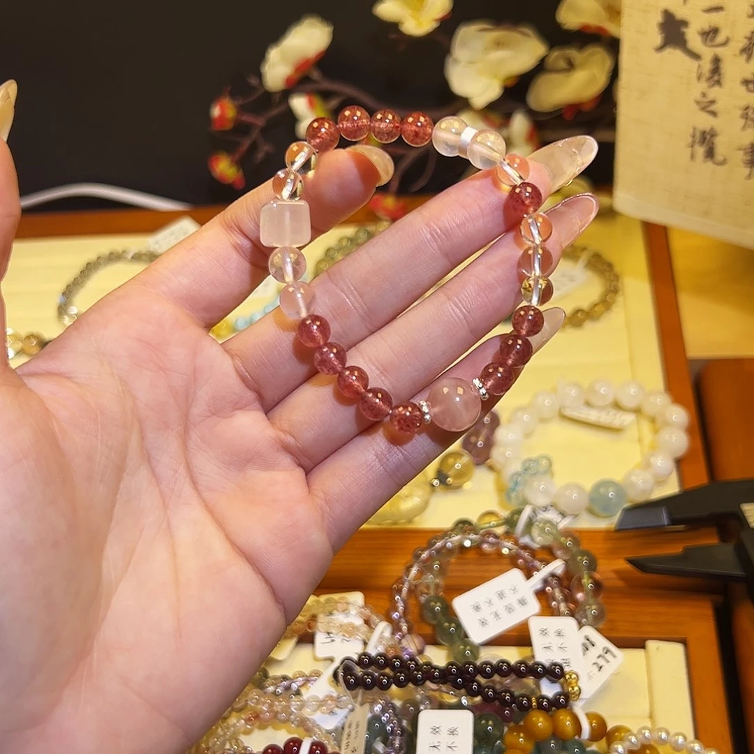 水晶手链银S925镶嵌-草莓4010