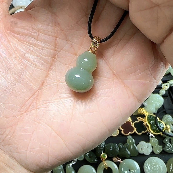 和田玉银S925镶嵌吊坠(不含链)