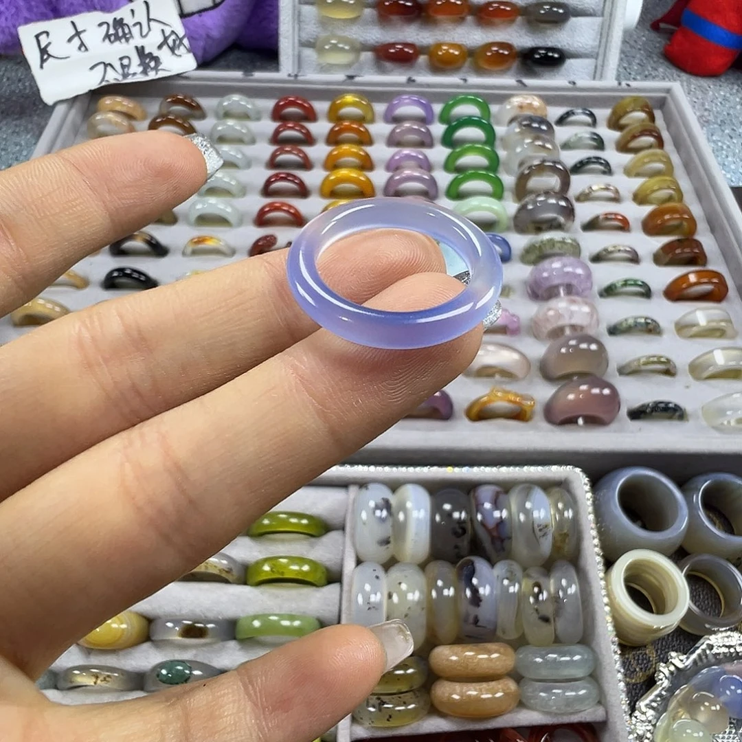 玛瑙/玉髓未镶嵌戒圈A15不退换18.6港19