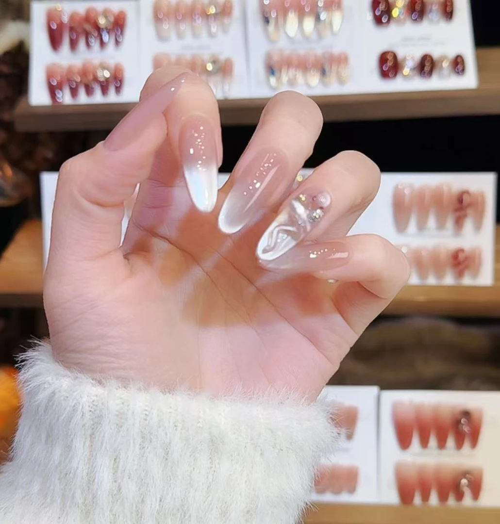 【粉蛇】猫眼美甲 小蛇美甲 新年美甲