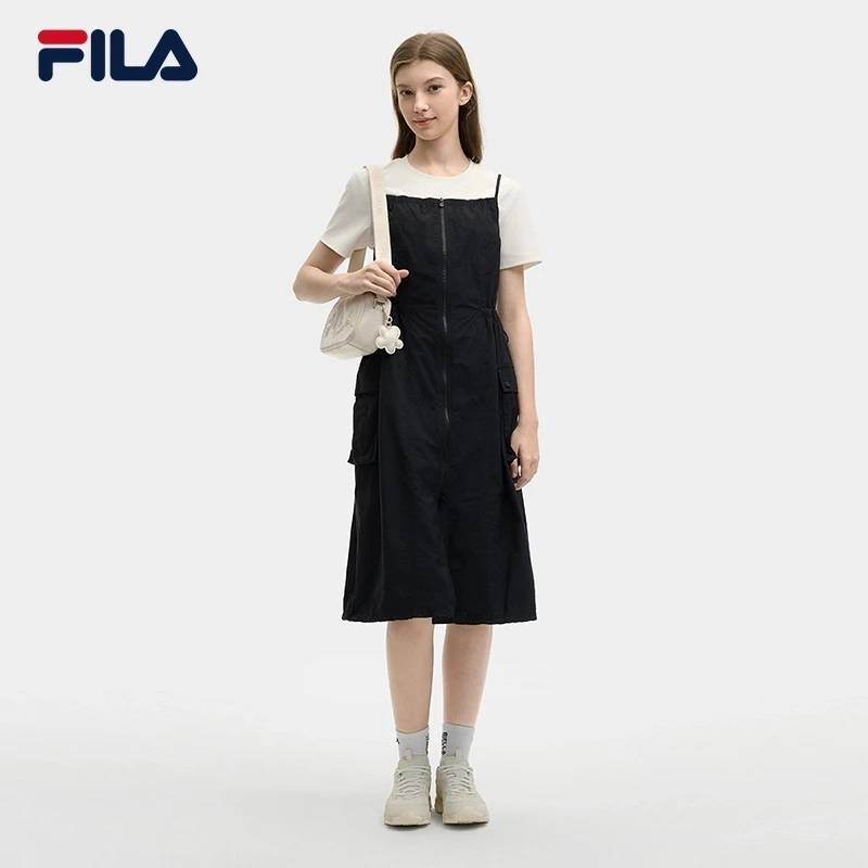 Fila/斐乐官方正品女款连衣裙夏季透气显瘦舒适无袖F11W529304F