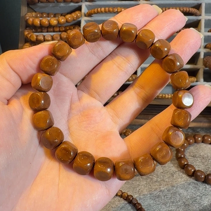 满***黄紫金鼠手串8.5*8.5精品手工六方实心