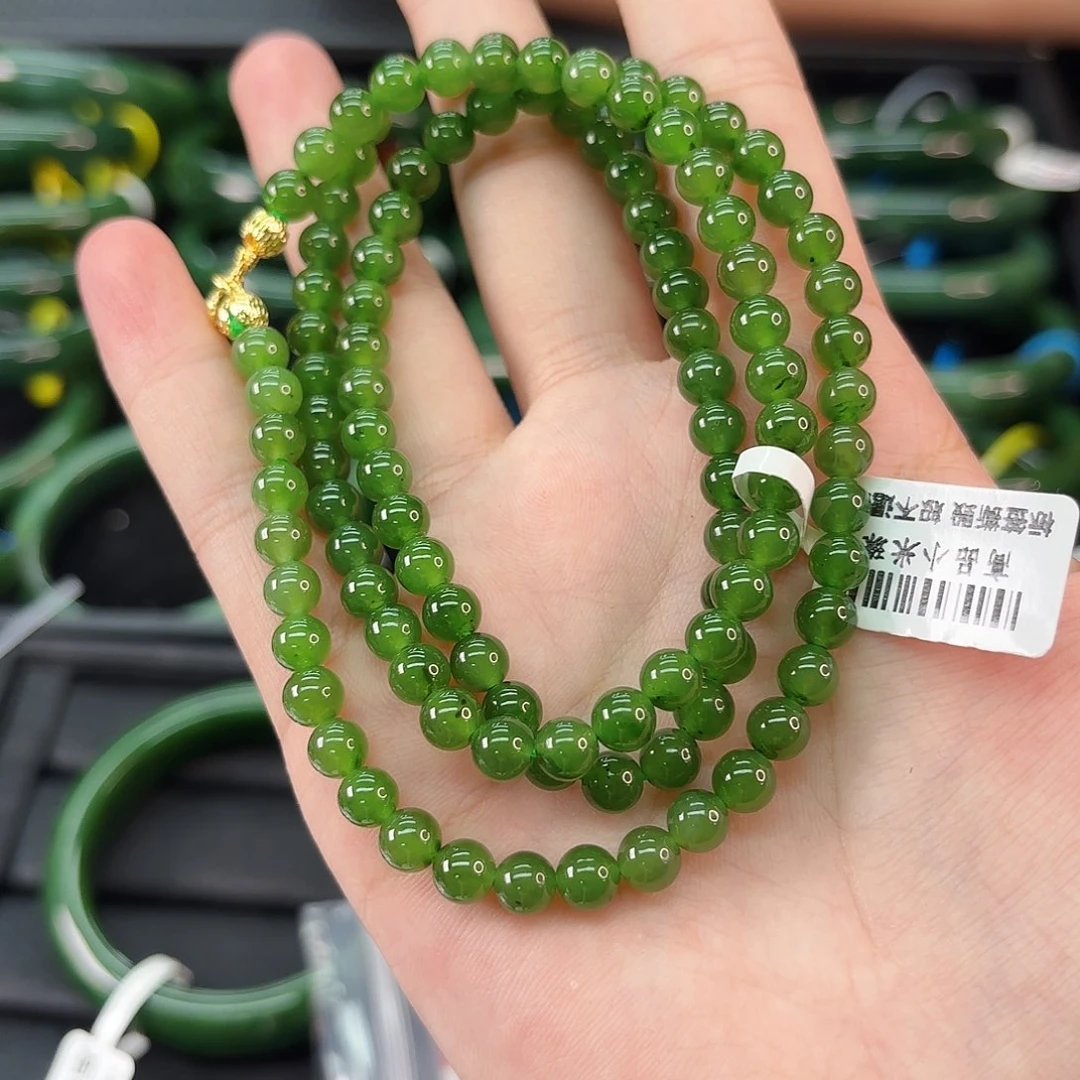 和田玉未镶嵌耳饰碧玉卡6 108