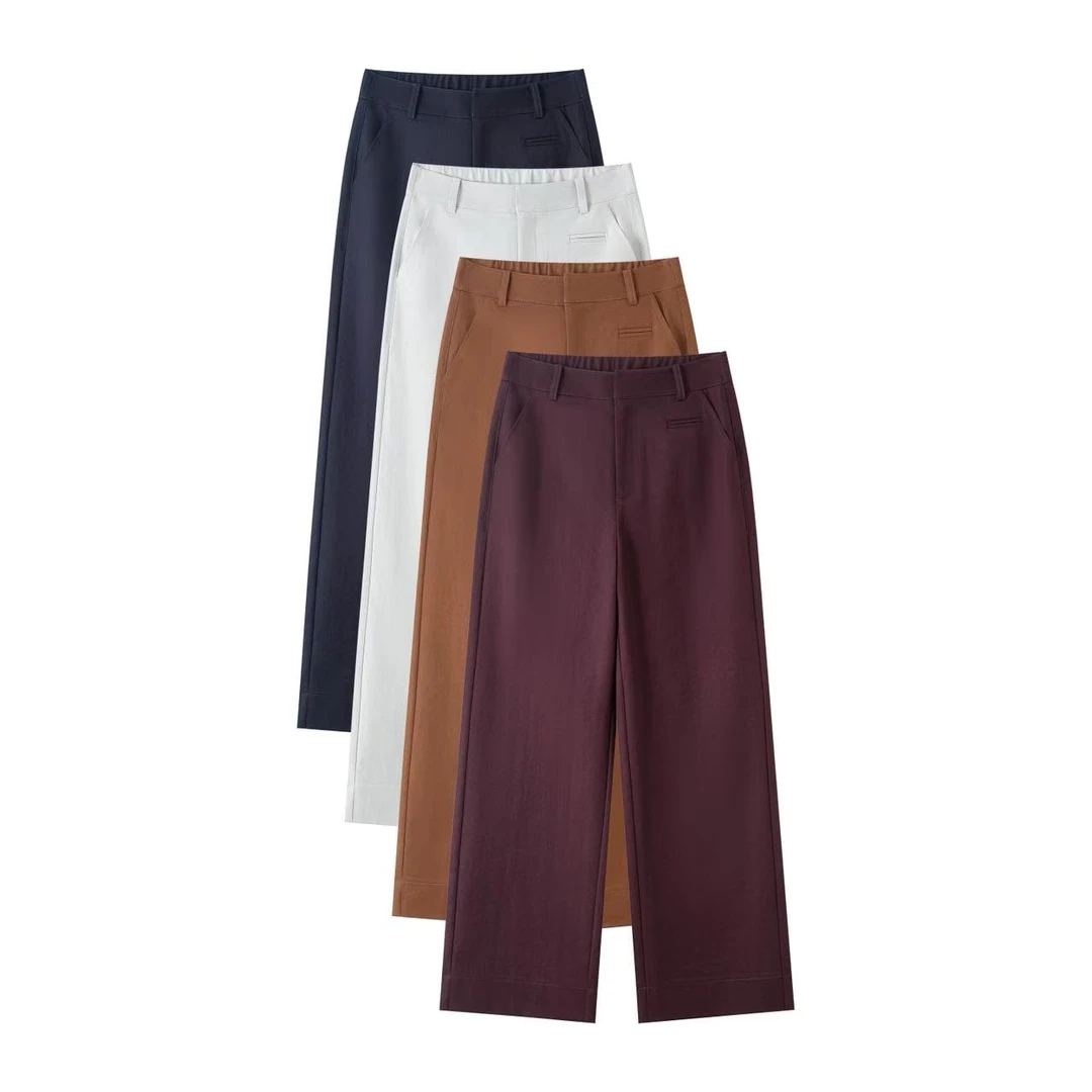 【秋季新款 超柔】 高端女裤 高腰 显瘦 时尚 舒适 百搭 窄版直筒裤