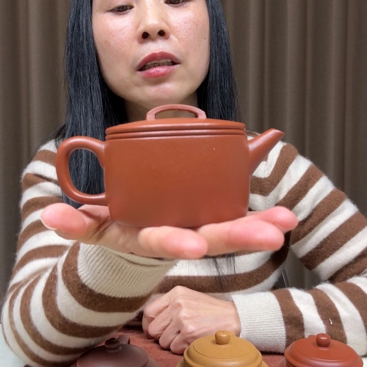 茶壶紫砂40目朱泥汉瓦150cc全手工