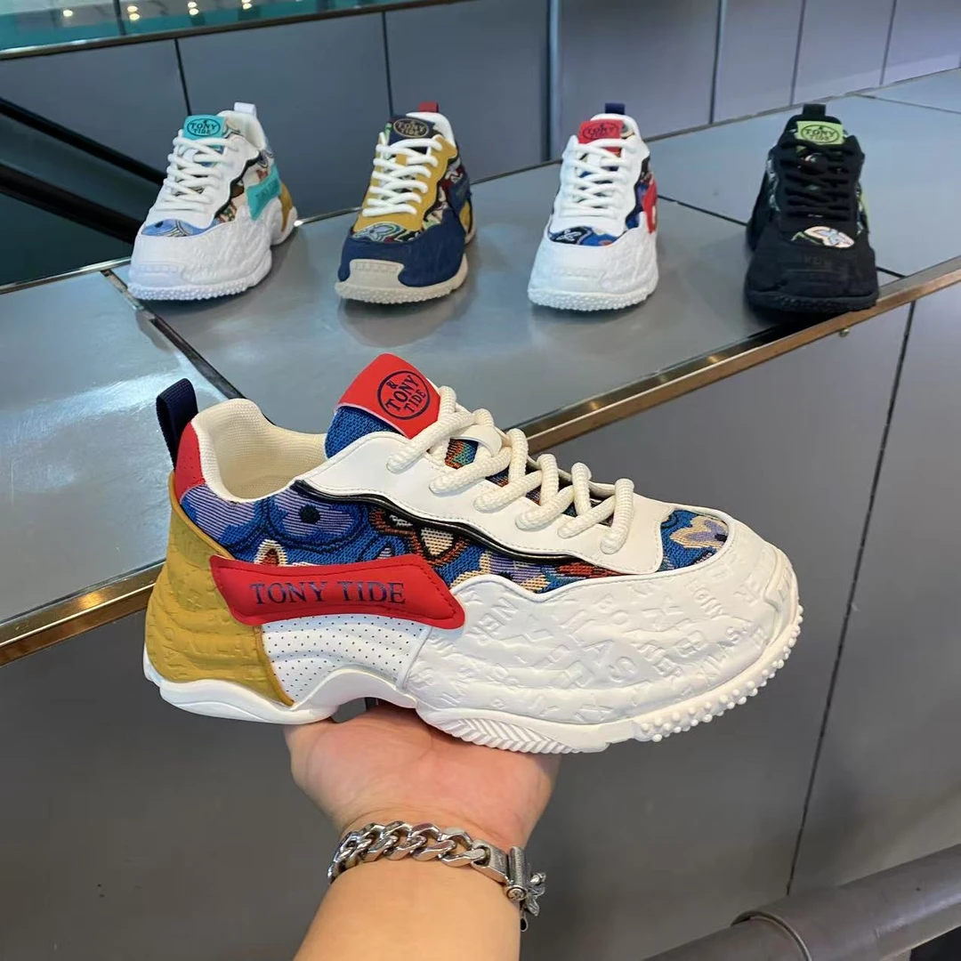 2025秋季新款时尚百搭潮流手工包底舒适流行增高休闲男鞋(皮鞋码)