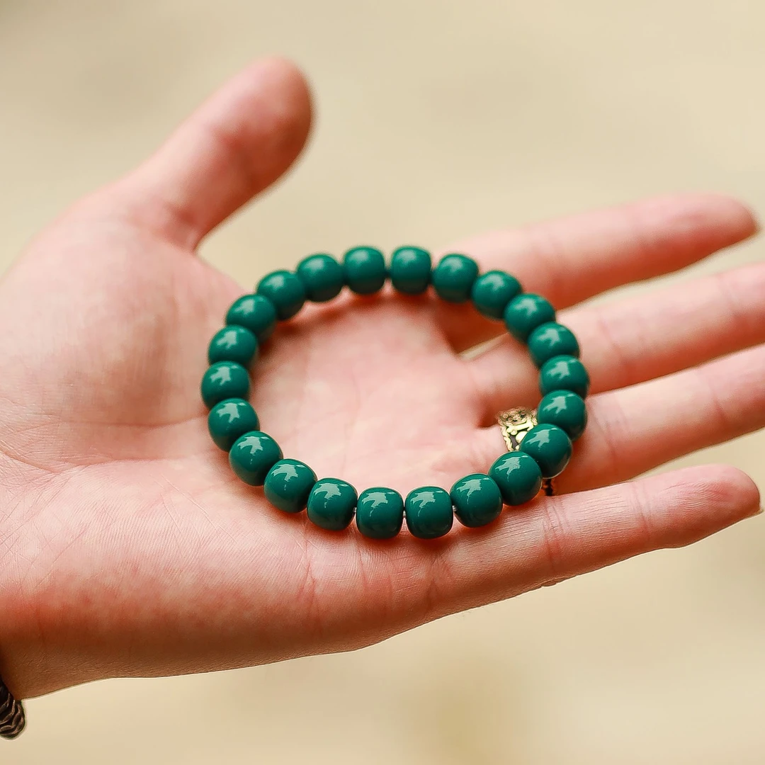 高瓷玉化地狱色老型珠串 时尚百搭简约