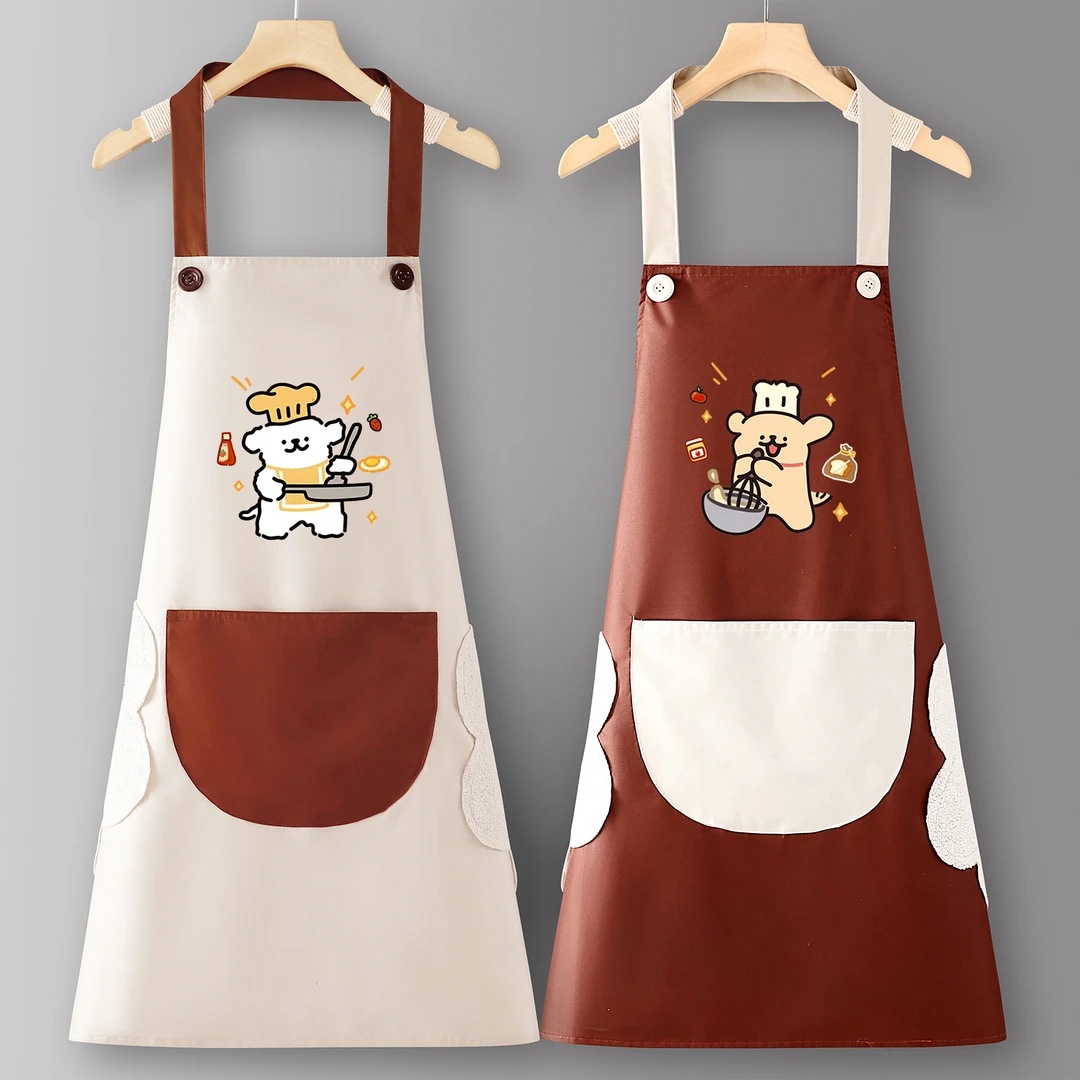 做饭围裙厨房家用罩衣工作服女成人上班专用20防水防油洋气围裙