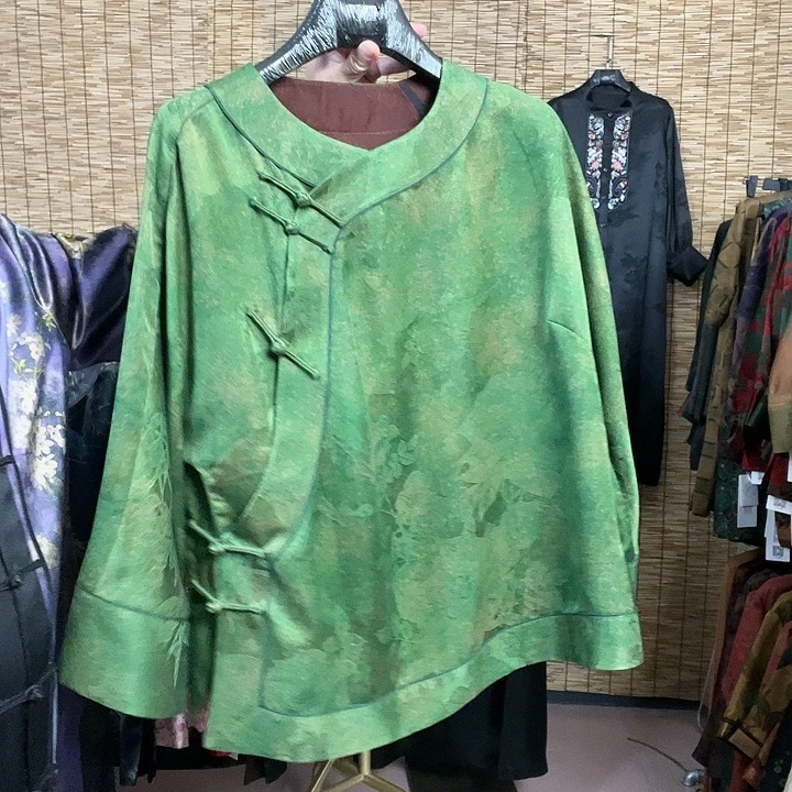 风***火香云纱圆领富婆衫5XL