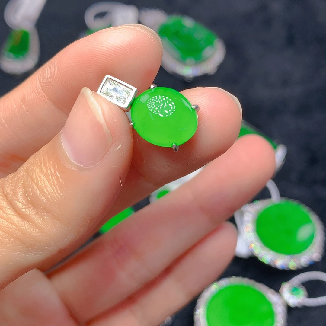 翡翠银S925镶嵌颈饰吊坠