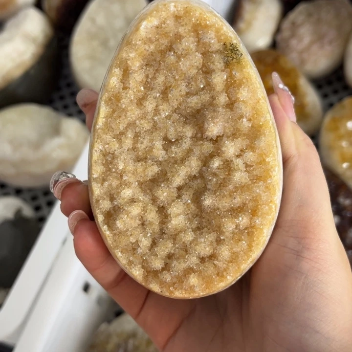 珠宝半成品水晶未镶嵌黄晶蛋