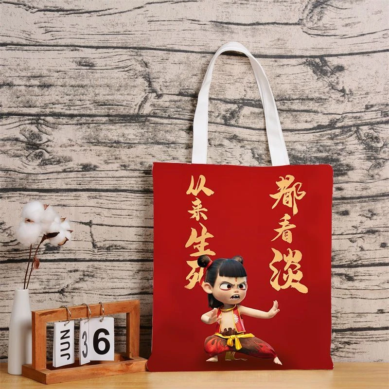 2025电影哪吒之魔童闹海便携帆布袋外出耐用学生大容【偏远不包邮】