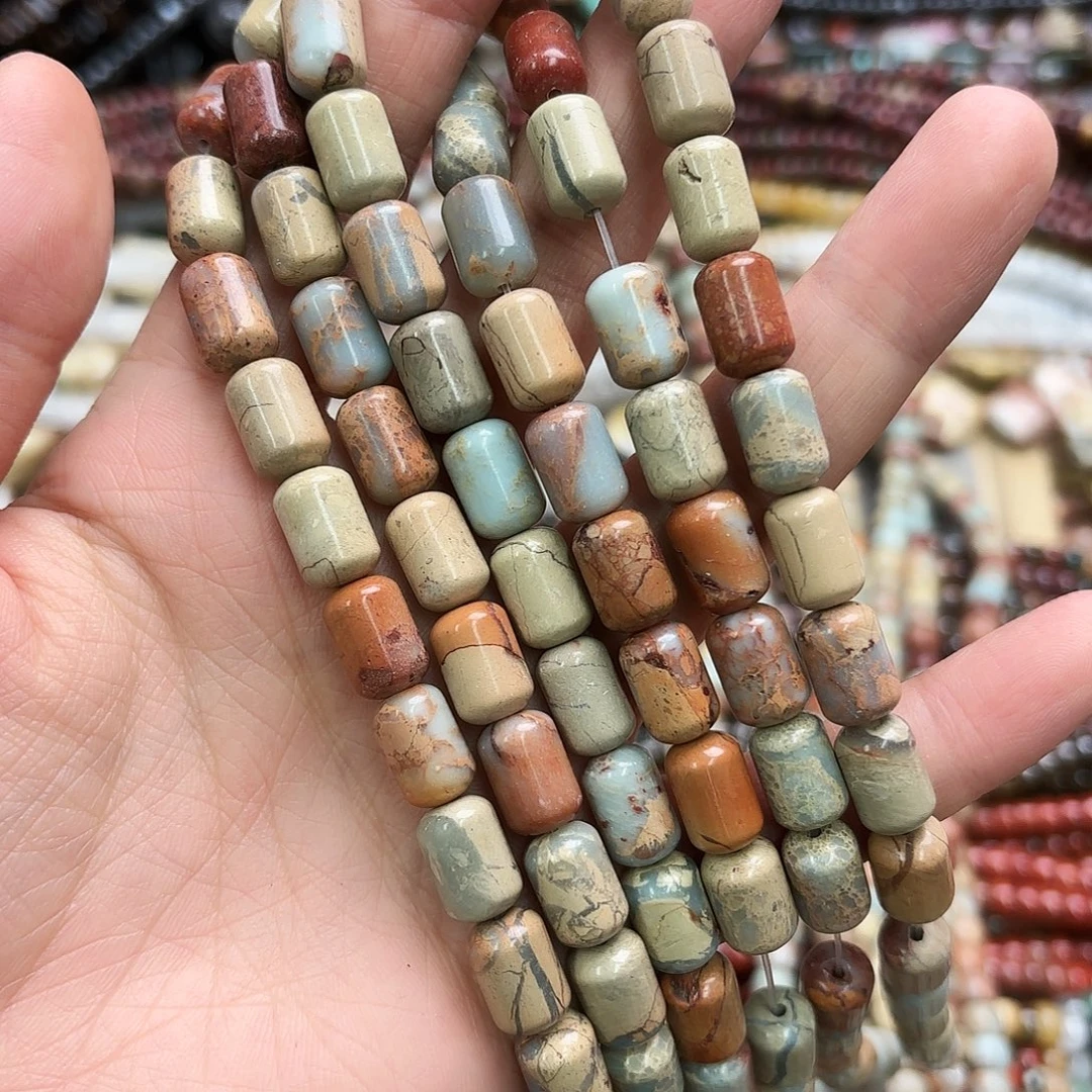 玛瑙/玉髓未镶嵌珠宝半成品8×12寿山柱子一条